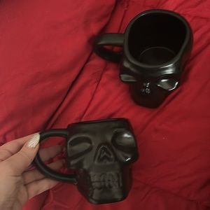 Skull black coffee mug
